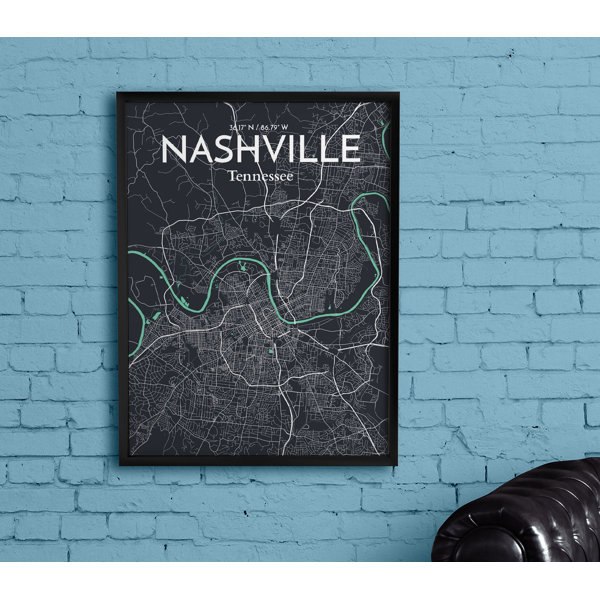 Williston Nashville City Map Unframed Graphic Art Wayfair